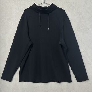 Spanx AirEssentials Got Ya Covered Pullover Sweatshirt Women 3X Black Soft Cozy